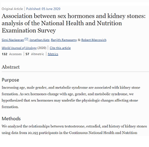 Sex Hormones and Kidney Stones